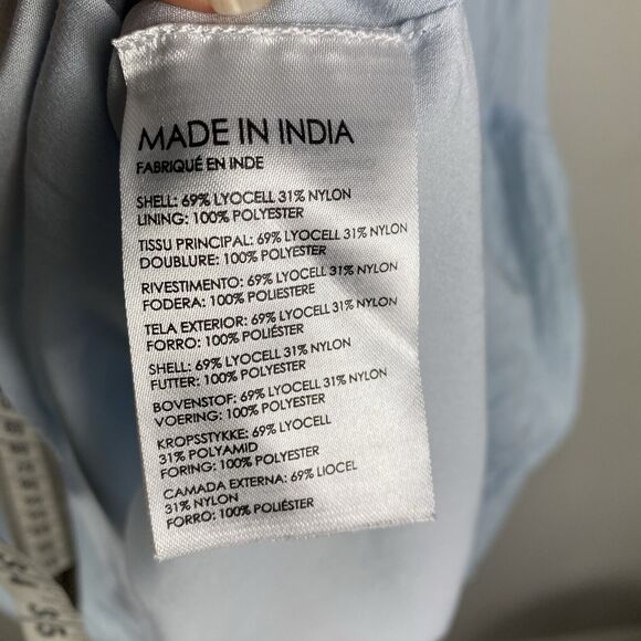 Club Monaco Dress Womans Sz Large Babydoll Coquette Sky Blue Girlie - Picture 9 of 9